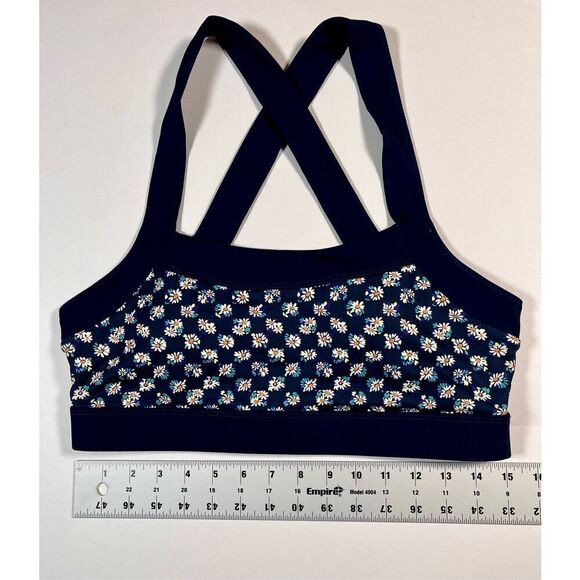 Fabletics Greta Low Impact Floral Cross Back Sports Bra Daisy Field Size Large - Picture 3 of 5
